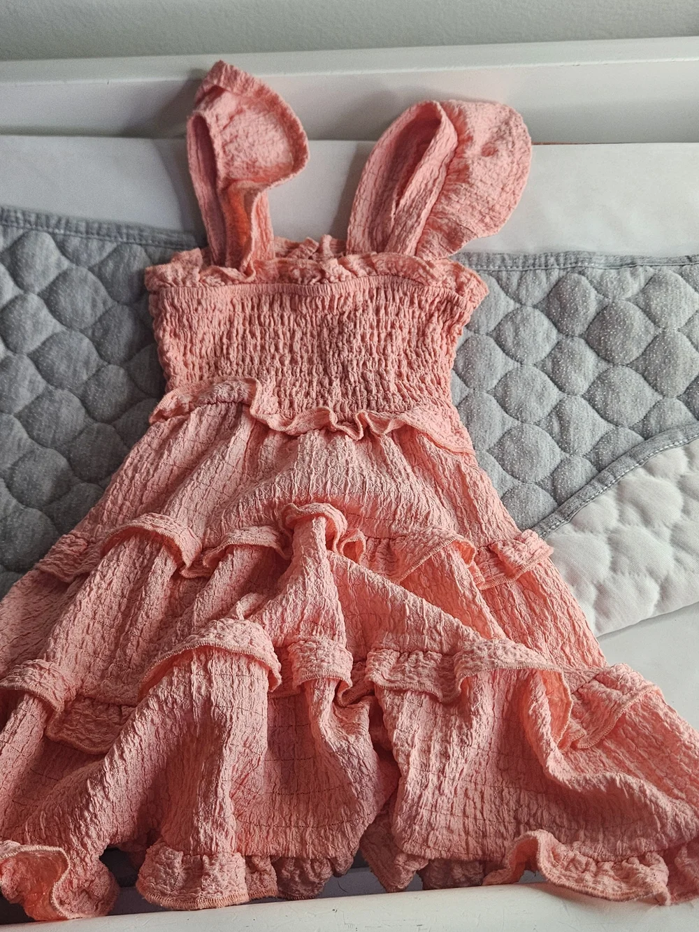 Derek Heart Coral Pink Ruffle Tiered Sundress